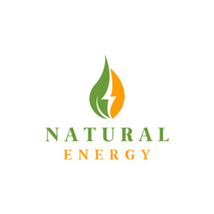 natural energy vector logo design with modern style for global industry
