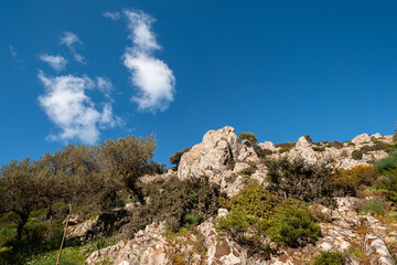 Paesaggio di campagna nella zona di Iglesias, Sardegna, Italia 