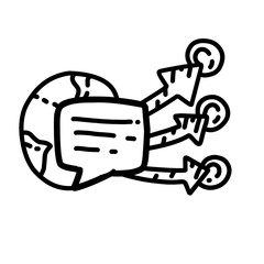 Business marketing hand drawn icon design, outline black, vector icon