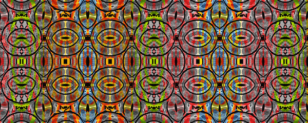 Colorful African fabric - Seamless pattern, illustration 