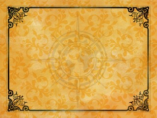 Jugendstil viktorianisch floral Ornament Hintergrund gelb gold Rahmen schwarz Textil Wand antik altes Papier Vorlage Layout Design Template Geschenk zeitlos schön alt barock edel rokoko background