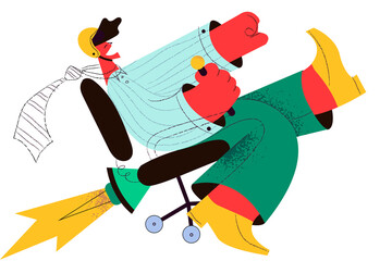 Business leader, technology, success in work concept