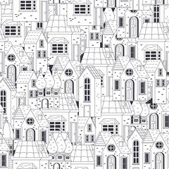 Obraz premium House seamless pattern vector background for wallpaper, wrapping, packing, and backdrop.