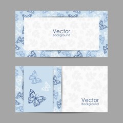 Set of horizontal banners with the butterflies