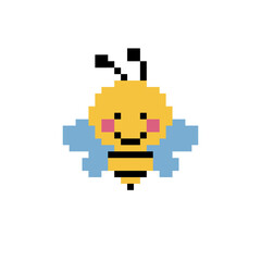 Pixel bee image. cross stitch vector illustration.