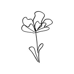 Abstract flower is drawn with one line. Vector illustration for the design of invitations, business cards, cosmetics