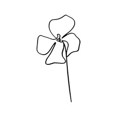 Abstract flower is drawn with one line. Vector illustration for the design of invitations, business cards, cosmetics