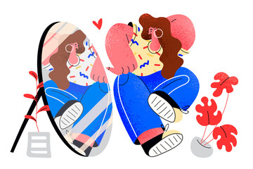 Self esteem, confidence, self love concept