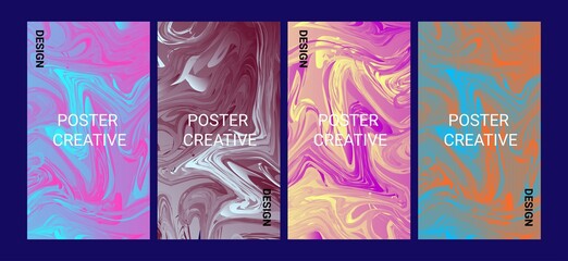 liquid marble cover and poster design template for magazine, page layout, banner, sales promotion and social media post