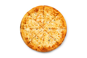 big tasty pizza on a white background
