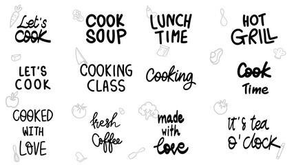 Cooking handwritten set with elements