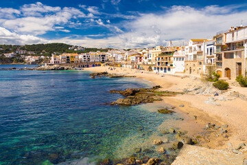 Fototapeta premium Panoramic view of Candell beach in Calella de Palafrugell. Catalonia, Spain