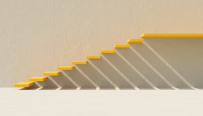 minimalist stairs on cement wall