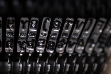 Detail of the letters of a typewriter.