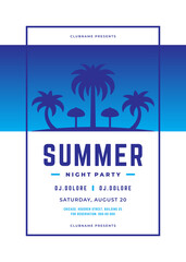 Summer party poster or flyer design template modern clean style.