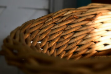 fragment of the inner wall of a wicker basket