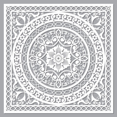 Moroccan vector mandala design inspired by the oriental carved wood wall art patterns from Morocco
