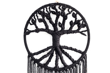 Black macrame tree of life