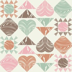 A banner with a decorative geometric pattern. Memphis. Smoky texture. Square modules. Seamless background. Vector illustration for web design or print.