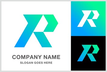 Monogram Letter R Business Company Vector Logo Design