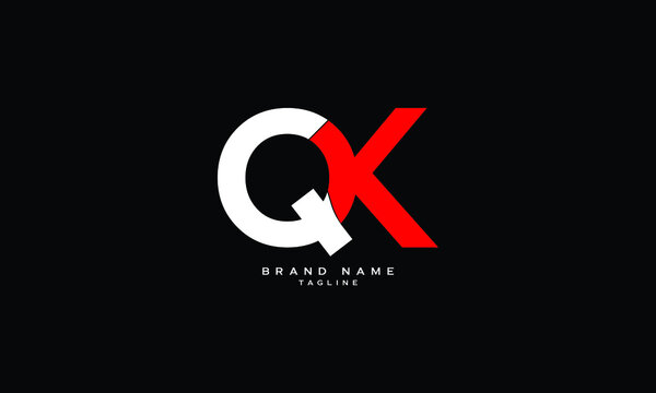 QK, KQ, Abstract initial monogram letter alphabet logo design
