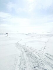 ski track in the snow