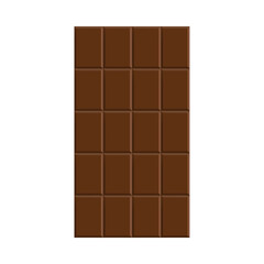 Vector illustration of a dark chocolate bar on a white isolated background. Flat design. Realistic execution. For a wide range of design applications.