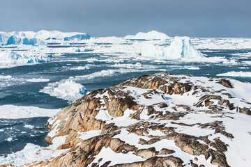 Icebergs at Ilulissat Fjord on the western coast of Greenland. © Mikael