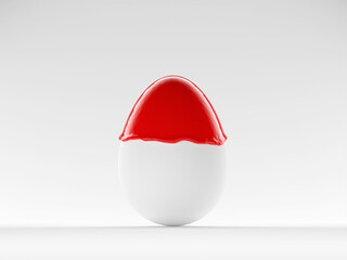 abstract colored easter egg in front of background - 3D Illustration