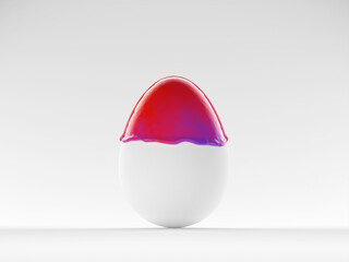 abstract colored easter egg in front of background - 3D Illustration