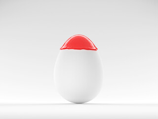 abstract colored easter egg in front of background - 3D Illustration