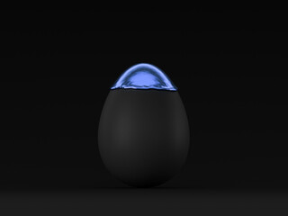 abstract colored easter egg in front of background - 3D Illustration