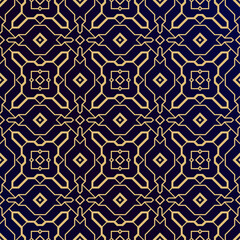  Luxurious golden pattern on a dark blue background.