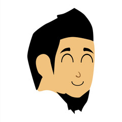 Vector Ilustration of Cartoon smiling male face.