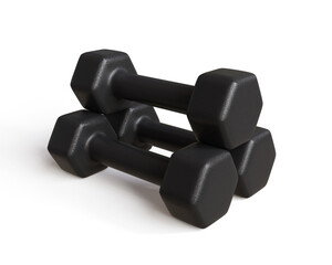 Dumbbell isolated on white background, 3d illustration.