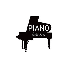 Vector illustration of logo for piano lessons or concerts, or music store, etc.