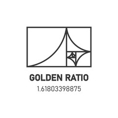 Golden ratio traditional proportions vector icon.