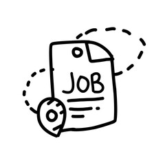 Business jobs hand drawn icon design, outline black, vector icon.