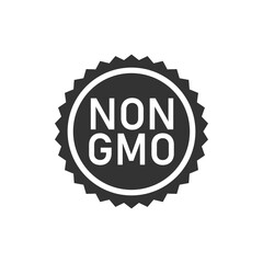 Non GMO Icon. Graphic Oval Symbol Typographic. Vector Illustration.