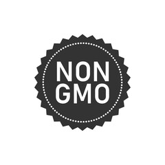 Non GMO Icon. Graphic Oval Symbol Typographic. Vector Illustration.