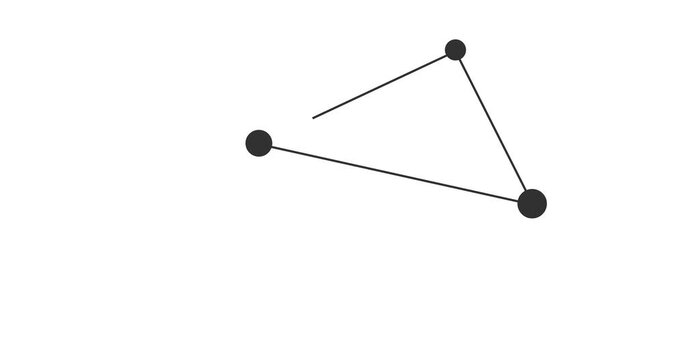 Antlia constellation. Stars in the night sky. Constellation in line art style in black and white. Cluster of stars and galaxies. Horizontal composition, 4k video quality