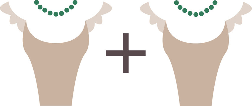 The symbol of marriage. Mathematical equation. Couple woman plus woman. Homosexual marriage. Flat style vector.