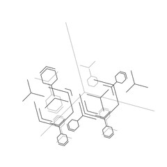 Molecular cell connection. Internet technology. Biology science background. Abstract geometric background