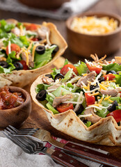 Taco Salad in a Tortilla Shell