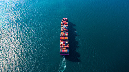 cargo container ship.  Business logistic transportation sea freight,Cargo ship, Cargo container in...