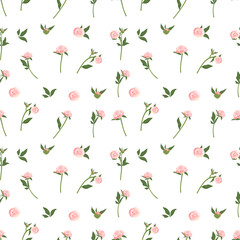 Delicate seamless pattern with peonies