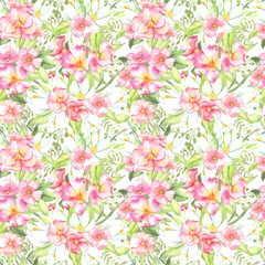 Wildflower flower pattern in a watercolor style isolated. Aquarelle wild flower for background, texture, wrapper pattern, frame or border. High quality illustration