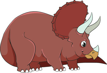Dinosaur Triceratops breed. Color illustration in cartoon style.