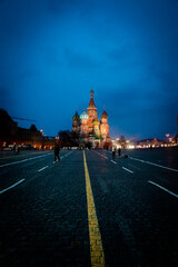 Obraz premium moscow, red square, photo at night