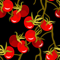 Red Tomatoes Seamless Pattern.